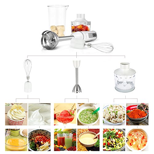 Homgeek Stabmixer 300 Watt 2 Geschwindigkeiten Tauchstabmixer-Set Praktische Handrührer Durable Kleingeräte - 9