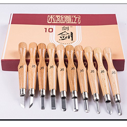 Super scharfe und stärkere Klingen-Upgrade Handwerk Schnitzen Werkzeuge Holzschnitt Messer Set Carving Set Hochwertige SK7 Kohlenstoffstahl - 4