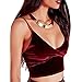 Produktbild Sling Crop Top,Tukistore Frauen Spaghetti Strap Samt V-Ausschnitt BH Triangel Bralette BH Unterhemd Sexy Bustier Crop Top BH Backless