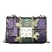 Produktbild 2019 Frühling neue Pythonmuster Handtasche Schultertasche hohe Qualität Leder Umhängetasche Dame Kreuz Leichensack Partei Taschen (lila, 22x15x9cm)