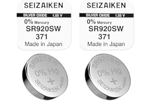 SEIZAIKEN 371 SR920SW Lot de 2 piles bouton à l'oxyde d'argent pour montre 1,55 V 0 % mercure 100 % fabriquées au Japon