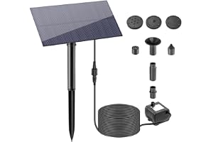 Solenergi Vattenfontänpump 180L/h Flödeshastighet med 5W 5V Solpanel för Trädgård Damm Vattenkar för Fåglar Utomhus Dekoratio
