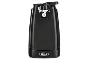 bella Ouvre-boîte électrique, ouvre-boîte automatique, aiguiseur de couteaux et décapsuleur durable, lame en acier inoxydable, rangement du cordon, nettoyage facile, noir