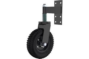 NEWFUN Grindhjul för yttergrind, staketgrind, 600 pund lastkraft, belastbara målhjul för staket, 360° svängbara målhjul för trägrindar, staket och metallgrindar, svart (1, 150 mm)