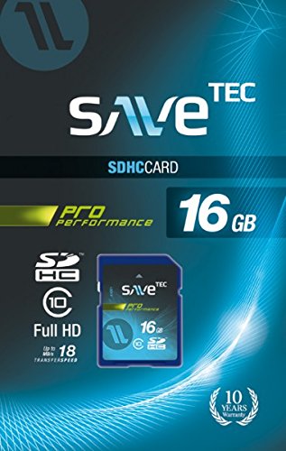 Savetec Speicherkarte 16 GB SDHC UHS-1 Ultra bis zu 18MB/s Class 10 für für Notebook PC Video Camcorder Chip Hersteller Samsung - 2