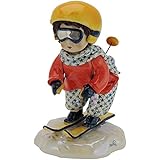 Zampiva Skifahrer aus handgefertigter Keramik