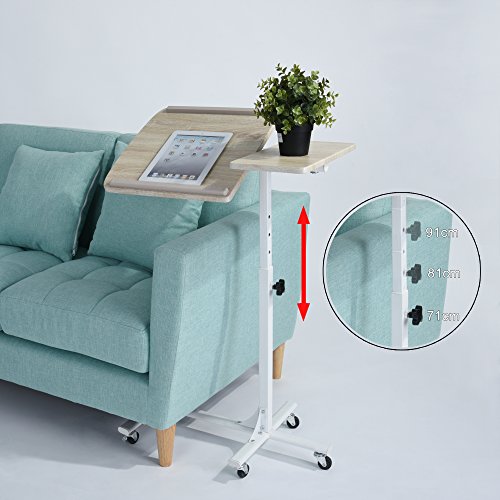 Laptop Schreibtisch Einstellbar Laptop Schreibtisch Bettseite Coavas 5 Einstellbare Höhe Raumsparend Beweglich Fest Notebook Computer Stehend Bettseite Sofa Schreibtisch (Buche) - 2