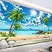 Produktbild Hwhz Hotel Home Decor Tapeten 3D Strand Kokospalme Blauer Himmel Landschaft Natur Fototapeten -400X280Cm