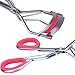 ACEVIVI Hot Pink Metallic Chrome Eyelash Curler Eyelash Curler Tool Kit for Ladies to Make Charming Eyes---Silicone Rubber Refill Replacement Pads Included