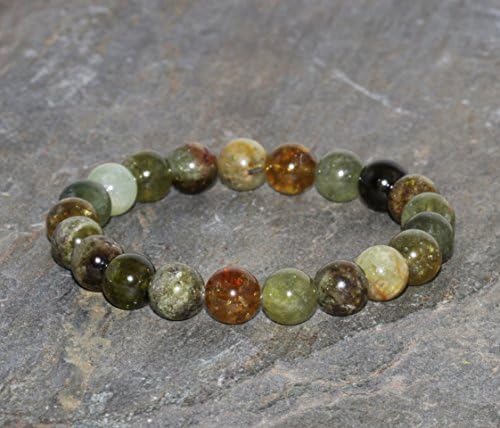 Green Garnet Bracelet Handmade 8mm Grade AA Green Garnet Gemstone Bracelet Green Garnet Unisex Beaded Bracelet Luck & Success Stack Bracelet