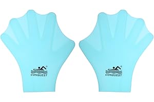 PATIKIL Guanti da Nuoto in Silicone, 1 Paio di Guanti da Nuoto Palmati Guanti da Allenamento Unisex con Dita Intere Resistenti All'Acqua per Allenamento Acquatico per Adulti, Blu