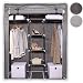 Produktbild TRESKO® Stoffschrank 170 x 140 x 45 cm Faltschrank Kleiderschrank Textilschrank Campingschrank Garderobenschrank, mit 2 Kleiderstangen und 9 wasserdichten Einlegeböden, auch geeignet als Schuhschrank oder Stiefelschrank, aus atmungsaktivem Vlies, Farbwahl möglich (Grau)