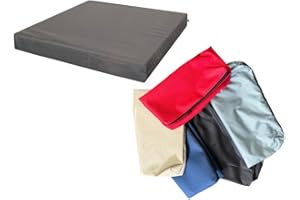 GOLDSTAR BEDDINGS Goldstar Replacement Waterproof Cushion Cover Only For Rattan Chair Sofa 4cm Thick Pad Outdoor Garden, 56 x 56 cm (22" x 22"), Charcoal