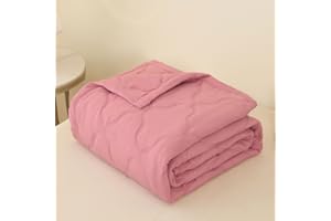 DOTBUY-SHOP Quilted Bedspreads, Quilt Bed Throws Cotton Filling Duvet Single Double Super King Size Children's Bed Quilted Throw for All Season (Dark Pink,180x200cm)
