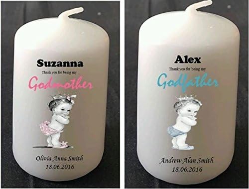 Small Personalised Godparent Candle Gift Thank You