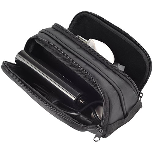 Damero Schwarz Universal Organiser Tasche mit Doppelschicht Sporttasche Tragtasche für Reise zum Ladegrät/Eletronisches Zubehör für Reiseorganisator (Mittel) - 5