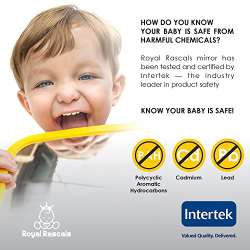 Spiegel Auto Baby | Die sicherste Rückansicht: Der Kindersitz-Spiegel für den rueckwaerts gerichteten Kindersitz, einfache Installation auf jede Rücksitzkopfstütze im Auto, voll verstellbar mit Neige- und Drehfunktion, sichere Montierung, Baby Autospiegel – GRATIS: „Baby on Board“-Schild: GRATIS - 9