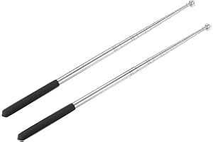 PATIKIL 5 Feet Telescopic Handheld Flagpoles, 2 Pack Stainless Steel Extendable Portable Guide Flag Pole for Tour Guides Teacher Pointer, Black