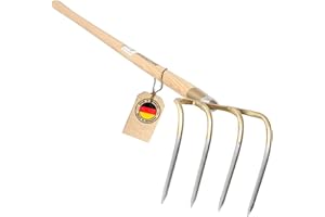 SHW-FIRE Zappa per patate, forgiatura a 4 denti, manico da 135 cm, per risultati ottimali