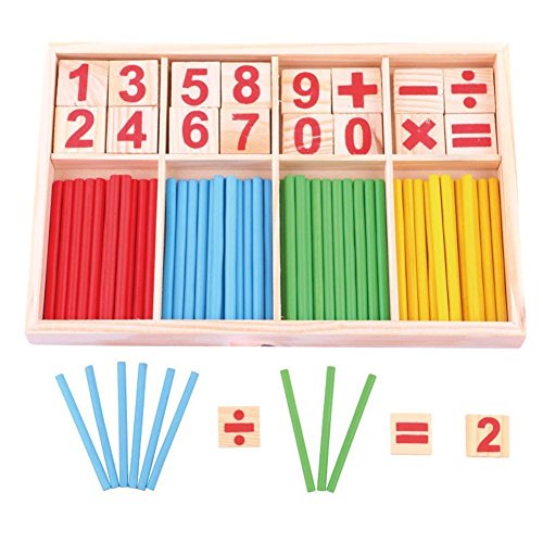 Preisvergleich Produktbild Lucky Will Kinder Bunt Hölzern Zählstäbchen Rechenstäbchen Rechenrahmen Lernspielzeug