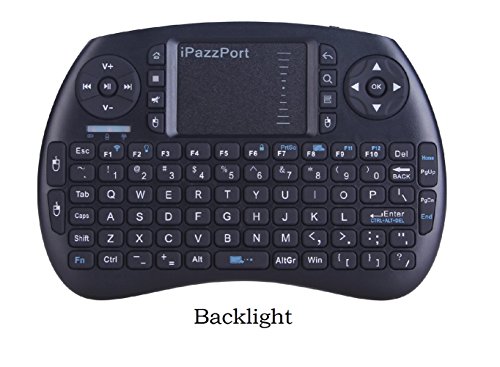 Hintergrundbeleuchtung Mini drahtlose Tastatur 2.4Ghz Schnurlose Tastatur mit Touchpad Maus Wireless Backlit Keyboard mit wiederaufladbare Batterie für Android tv box, Smart TV, Raspberry pi, HTPC, Mini PC, Google Smart TV, Linux, Windows, Mac