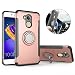 Produktbild Mosoris Honor 6C Pro Hülle mit Ring Kickstand, Silikon Shell mit 360° Drehbarer Ständer und Handyhalterung Auto Magnet Ring, Rüstung Schutzhülle Bumper Case Cover für Huawei Honor 6C Pro, Rosé Gold