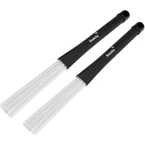 Byou Balais à Percussion Rétractables – 1 Paire Brosses Batterie Jazz Avec Poignées Caoutchouc Confort + Sac De Rangement, Idéal Débutants & Pros