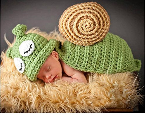 Jastore ® Foto Fotografie Prop Baby Kostüm grüne Schnecke häkel Stricken Handarbeit