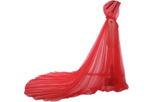 GRACEART Mujeres Princesa Capa Mantón De la Boda De la Gasa Capa con Capucha Largo Disfraz de Halloween para (Rojo)