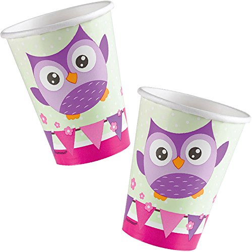 8 Becher * EULEN * für Party und Geburtstag // AMSCAN // Eule Owl Kindergeburtstag Pappbecher Partybecher Cups Mottoparty