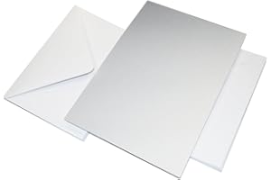 CRAFT UK LIMITED Craft UK W109 A6 Hammered Card and Envelope Pack of 50 - White
