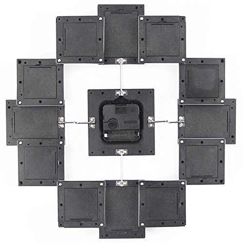 VonHaus Fotorahmen Bilderrahmenuhr Uhr Aluminium Silber Für 12 Fotos - 4