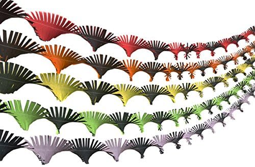 Hand Made by Aunty Mabel NOW MADE WITH NEW SUPERIOR QUALITY CREPE PAPER Hand Fringed Ceiling Decoration Streamer Party Wedding Christmas OVER 30 DIFFERENT COLOUR COMBINATIONS AVAILIBLE (red and black)