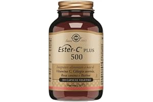 Solgar Ester-C Plus 500, Vitamina C ad Alta Biodisponibilità, 100 Capsule Vegetali, Supporto Immunitario e Antiossidante