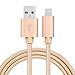 Produktbild ARTLU® Original Lightning USB 3m Nylon Ladekabel Datenkabel knotenfrei für Apple iPhone 5, 5s, 5c, SE, iPhone 6, 6s, 6 Plus, Ipod und iPad mit Lightning Anschluss in Gold