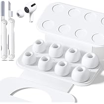 4 Paires D'embouts De Rechange Pour AirPods Pro (1ère Et 2ème Gén) - Avec étui Et Stylo Nettoyage - Taille XS/S/M/L