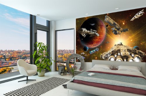 Poster Galaxy Adventure Wandbild Dekoration Raumfahrt-Mission space-shuttle science-fiction Raumschiff Weltraum All Stern | Wandposter Fotoposter Wanddeko Wandgestaltung by GREAT ART (140 x 100 cm) - 4