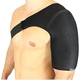 Vive Shoulder Brace - Rotator Cuff Support for Men, Women - Injury Prevention Immobilizer, Dislocated AC Joint, Labrum Tear, Frozen Pain, Sprain, Tendinitis - Compression Wrap (Single, Black)