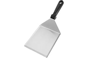 Mallez Spatola per griglia in acciaio inox, 15,2 x 12,7 cm, resistente, con bordi smussati, accessori per barbecue e hamburger