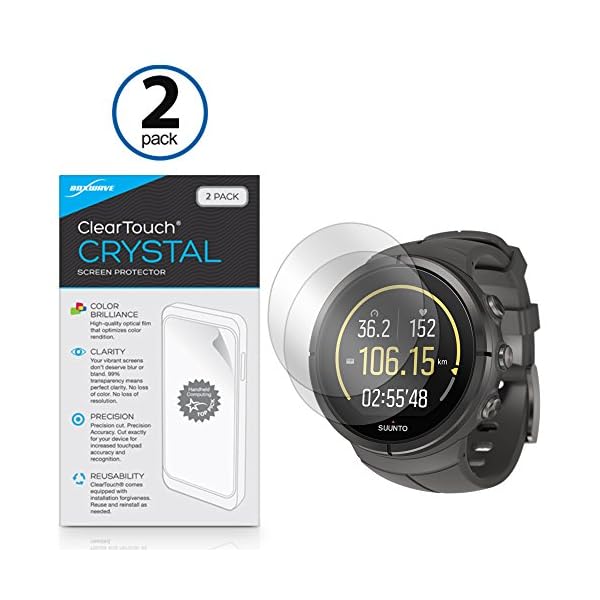 Suunto Spartan Ultra Screen Protector, BoxWave® [ClearTouch Crystal (2-Pack)] HD Film Skin - Shields From Scratches for Suunto Spartan Ultra, Sport Wrist HR Baro, Sport
