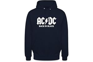 Spreadshirt AC/DC Back in Black Album Logo Blanc Sweat À Capuche Unisexe