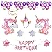 Produktbild Nvetls 56Pcs Einhorn Luftballons Geburtstag Set Einhorn Party Deko mit Einhorn Stirnband (Pink)
