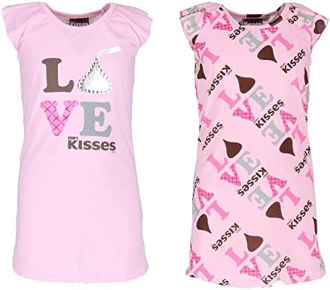 Hersheys Kisses Girl's 2 Pack Night Gowns, XL 10/12, Pink