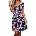 Produktbild Kleid Internet Damen Sommer Weinlese A-Linie Kurzschluss Hülsen Blumenfrühlings Garten Schwingen Kleid (XL, blau)