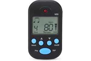 DEMERAS Przenośny mini metronom wielofunkcyjny cyfrowy tempo beat nadaje się do fortepianu skrzypce bębna gitary (czarny)