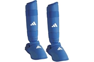 adidas WKF Karate Shin Protector And Removable Instep Pads. Martial Arts Training, Sparring, Fighting, Practice.