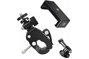 ShipeeKin Support de Serrage de Montage de Tube à dégagement Rapide et Clip de Smartphone pour Gopro Hero Series, caméras d’Action, Reflex, Support de Microphone, vélo ou Guidon φ17-35mm