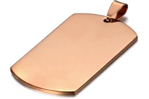 JewelryWe Bijoux Pendentif Collier Gravure Offerte Plaque Militaire Dog Tag Acier Inoxydable Fantaisie pour Homme Couleur Noir avec Sac Cadeau