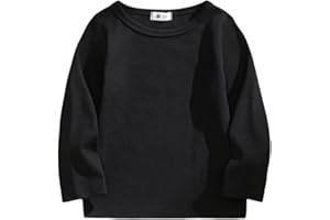 HAHANICE Boys Long Sleeve T Shirt Kids Plain Basic Girls Tops 2Y-7Y