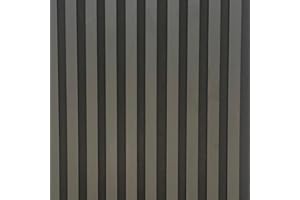 A2Z Floors MDF Wall Panels Acoustic Slat Wood Decorative Sound Absorbing Interior Decor Veneer Contemporary Luxury Slatted Wall Panel Boards – 2400mm x 134mm – Pack of 1 Board (Matte BLACK-723)
